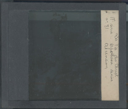 Vie du Christ, L’Ascension, photo ancienne plaque verre, noir & blanc, 8,5x10 cm