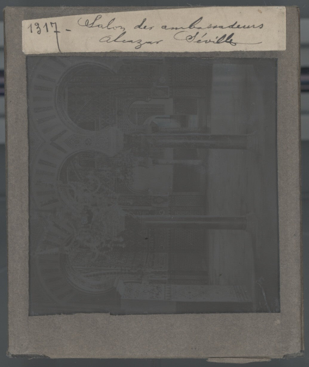 Alcazar, Séville, Espagne, photo ancienne plaque verre, positif 8,5x10 cm