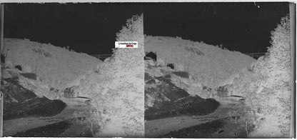 Sauret-Besserve Viaduc, Plaque verre photo, stéréo négatif noir & blanc 6x13 cm