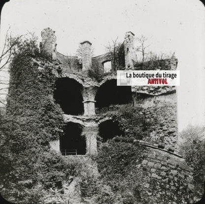 Château de Heidelberg, Allemagne, photo plaque verre, positif 8,5x10 cm
