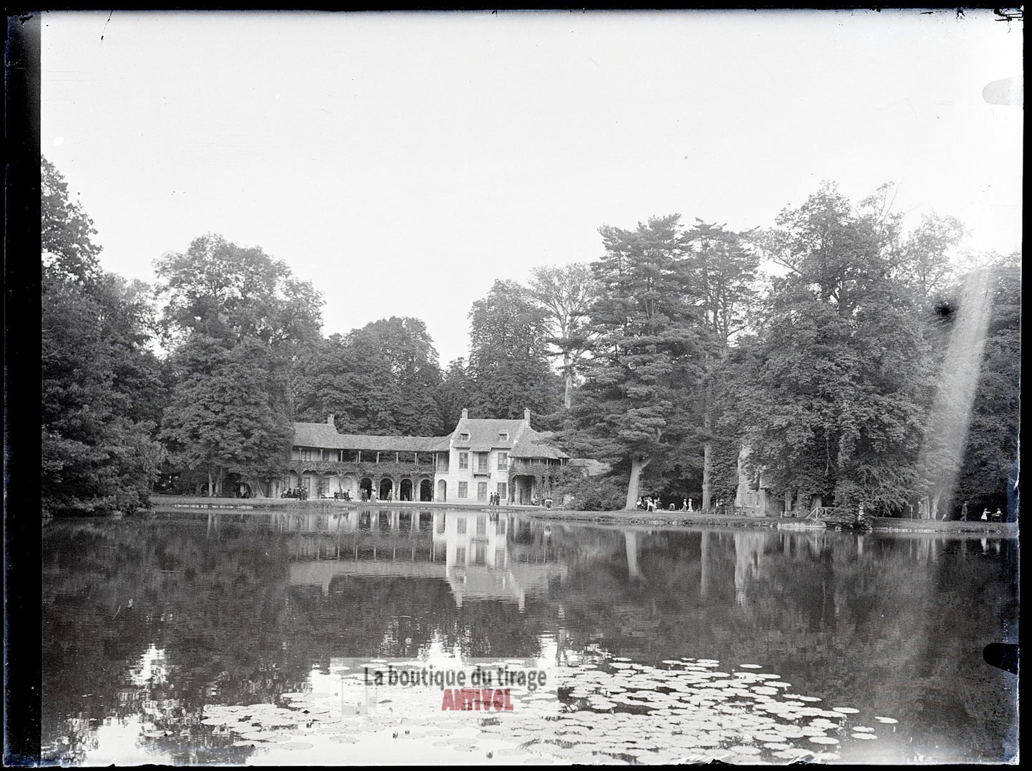 Domaine de Trianon, Versailles, plaque verre, photo ancienne, négatif 9x12 cm