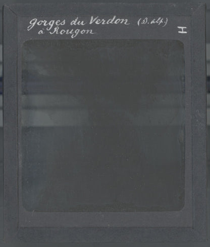 Gorges du Verdon, Rougon, photo ancienne plaque de verre, positif 8,5x10 cm