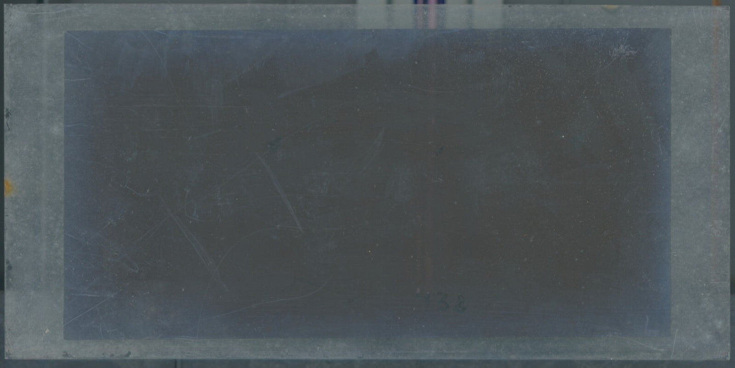 Scène de vie, Longchamp, Paris, plaque verre stéréoscopique, positif 8,5x17 cm