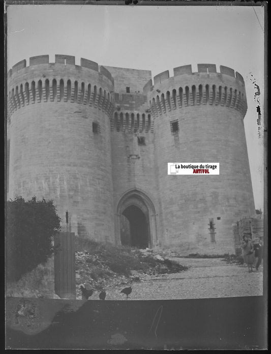 Saint-André, Villeneuve-lès-Avignon, Plaque verre, négatif noir & blanc 9x12 cm