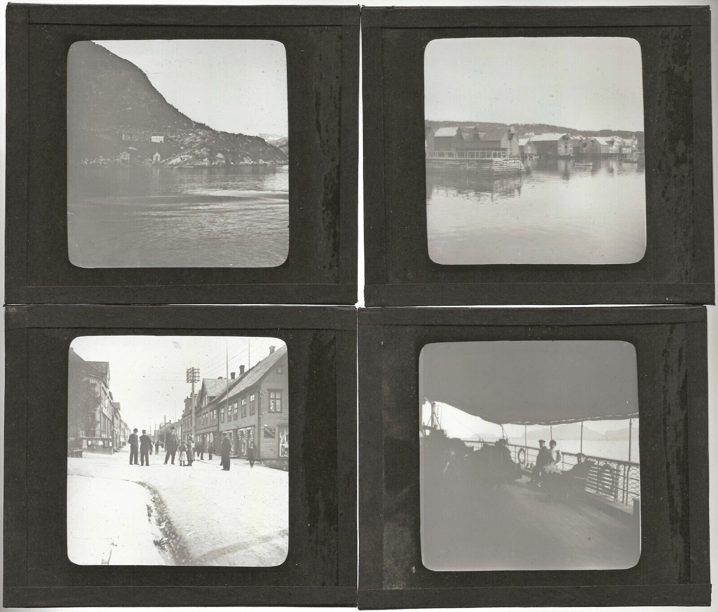 Norvège, bateaux, Tromsø, photos plaques de verre, lot 10 positifs 8,5x10 cm