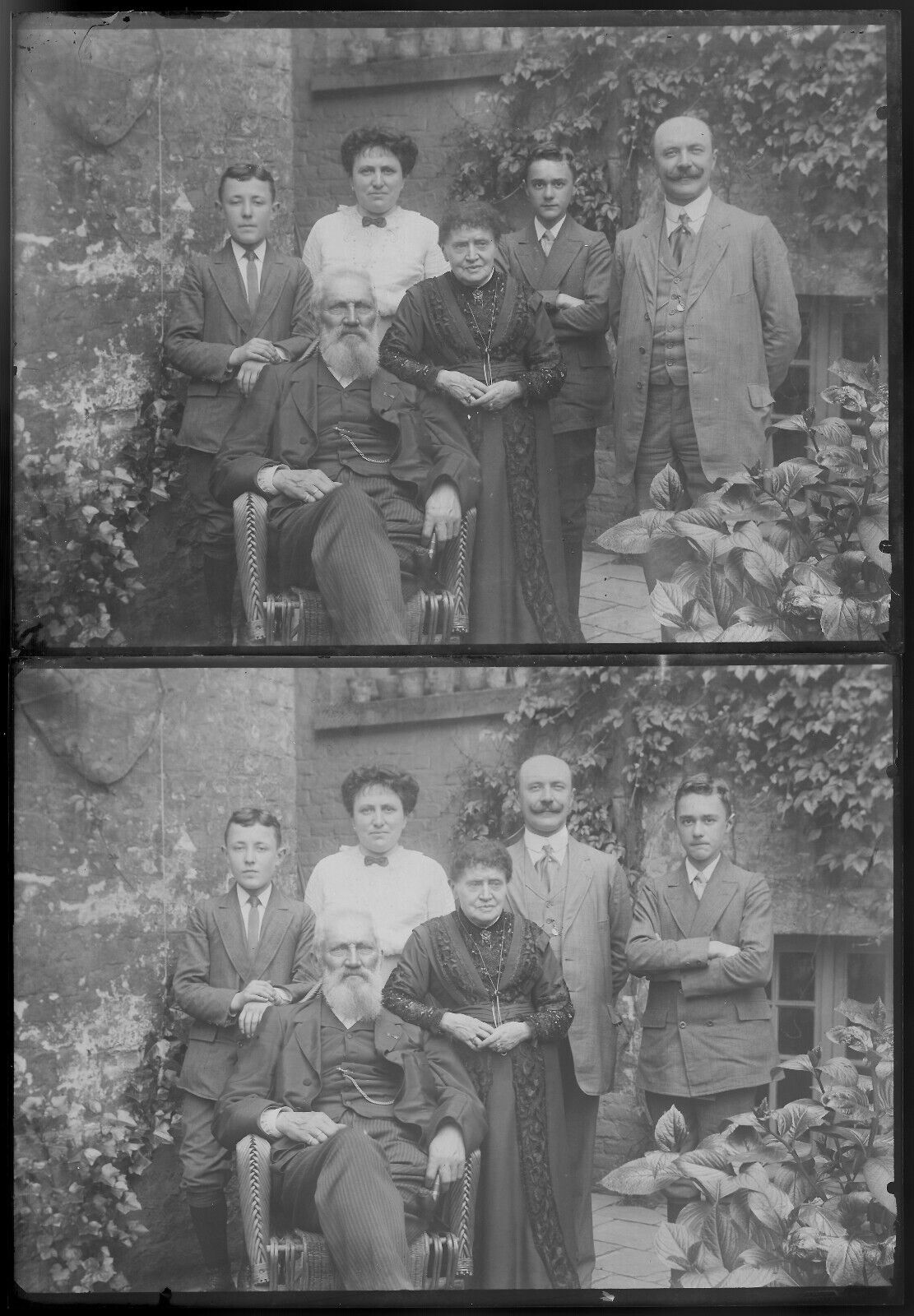 Belgique, famille, personnages, photo plaque verre, lot de 10 négatifs 13x18 cm