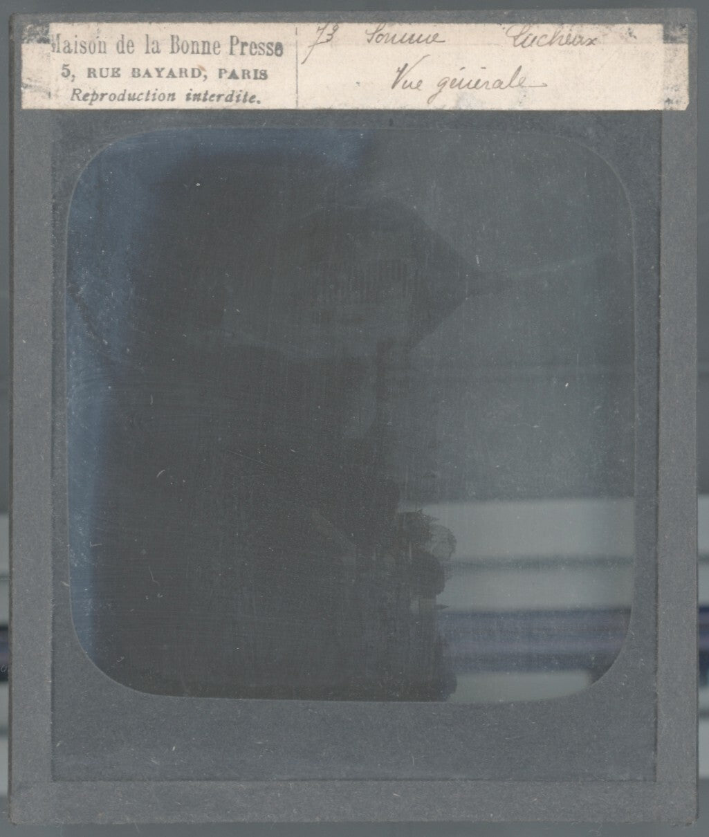 Vue générale de Lucheux, Somme, photo ancienne plaque verre, positif 8,5x10 cm