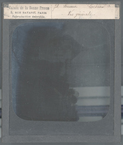 Vue générale de Lucheux, Somme, photo ancienne plaque verre, positif 8,5x10 cm