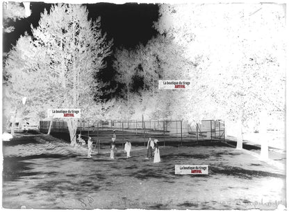 Plaque verre photo ancienne négatif noir et blanc 13x18 cm Martigny-les-Bains