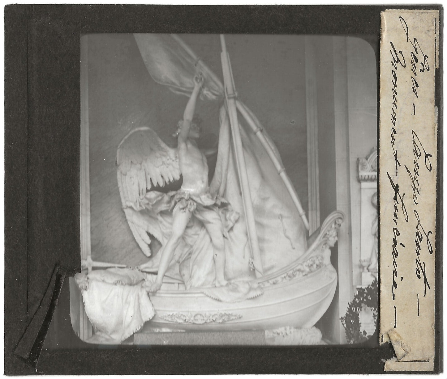 Campo-Santo de Gênes, Italie, photo ancienne plaque de verre, positif 8,5x10 cm