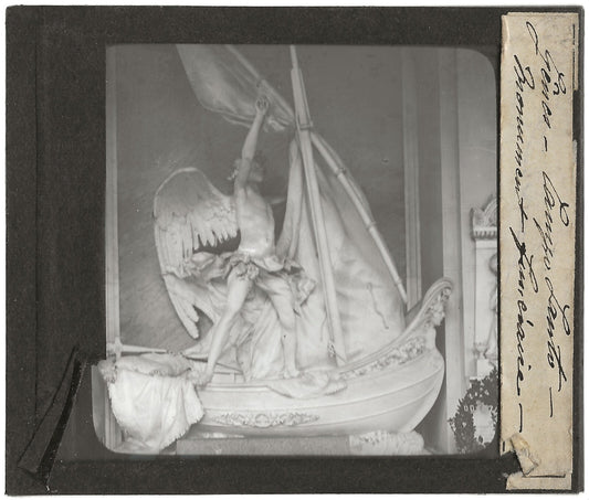 Campo-Santo de Gênes, Italie, photo ancienne plaque de verre, positif 8,5x10 cm