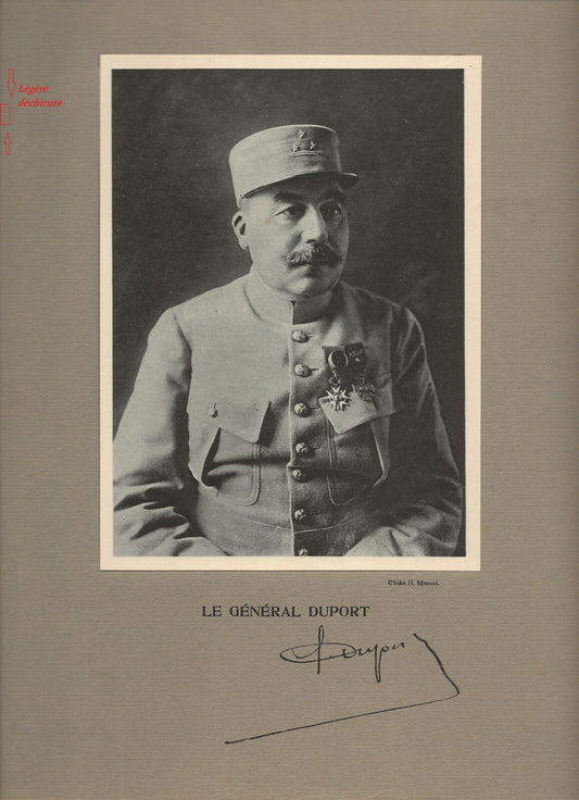 Photo ancienne, portrait militaire général Duport, cliché Henri Manuel France