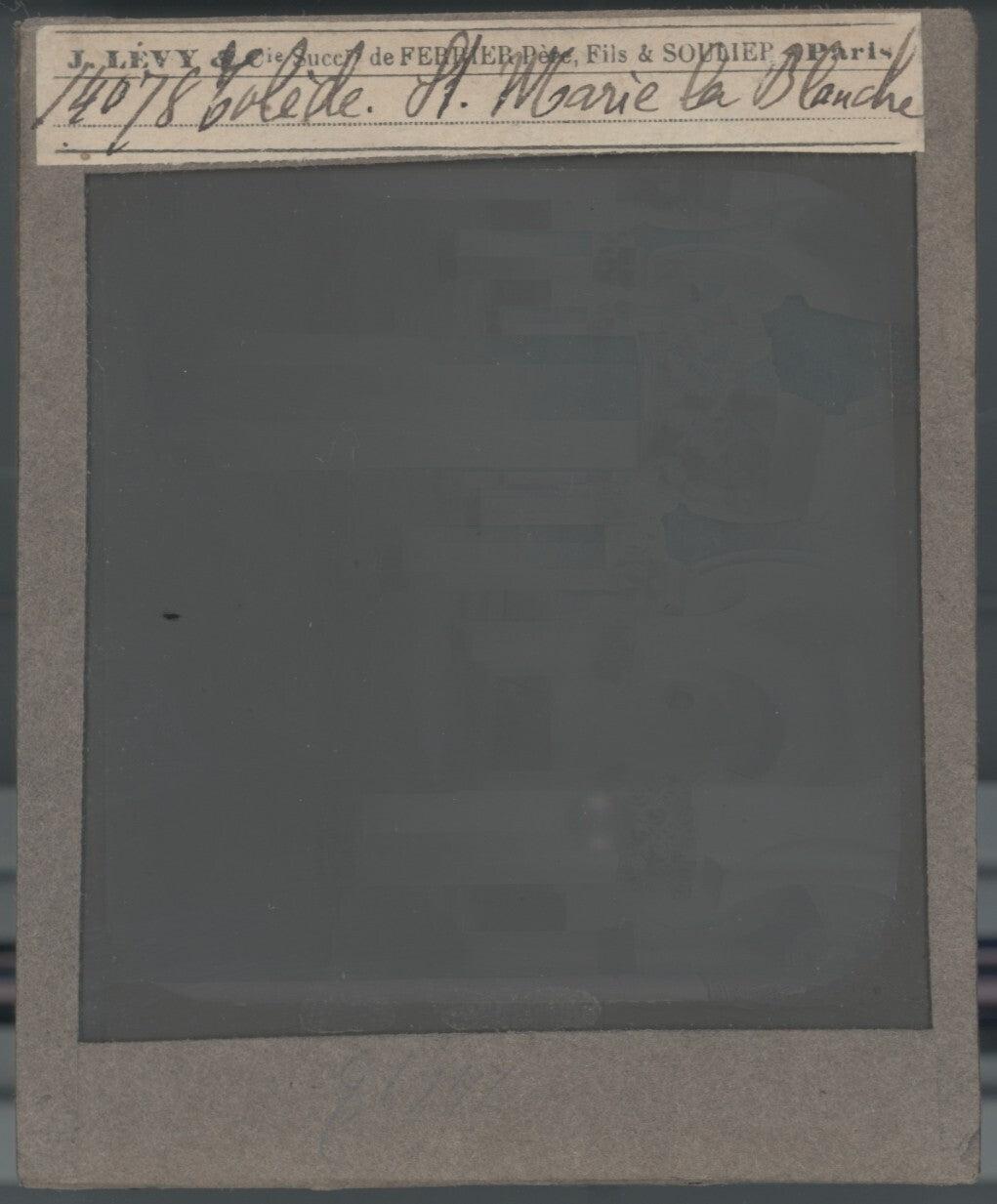 Synagogue Santa María La Blanca, photo plaque de verre, positif 8,5x10 cm