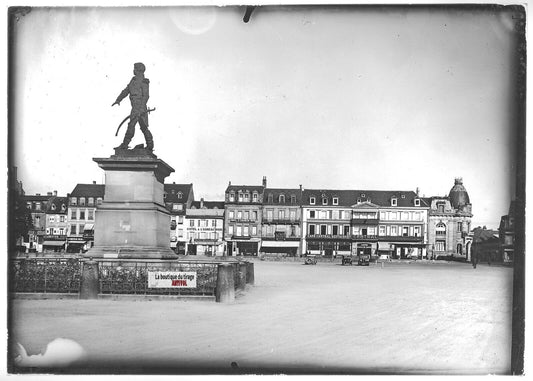 Plaque verre photo ancienne positif noir et blanc 13x18 cm Colmar Rapp voitures