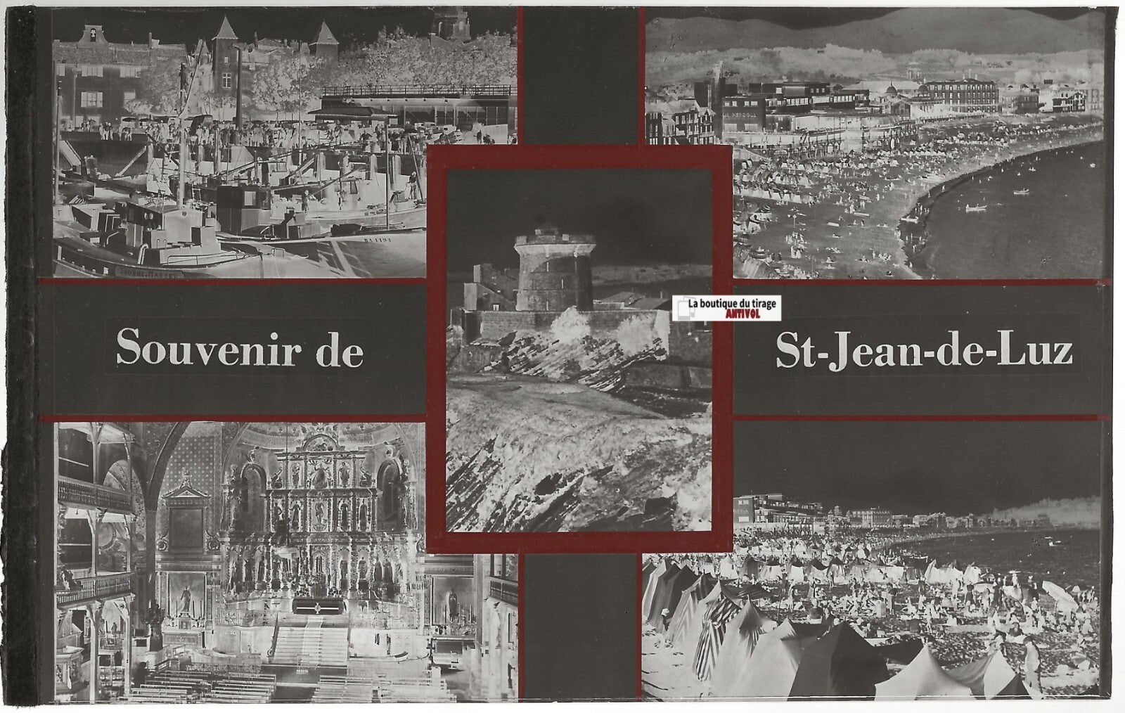Souvenir de Saint-Jean-de-Luz, Plaque verre photo, négatif noir & blanc 9x14 cm