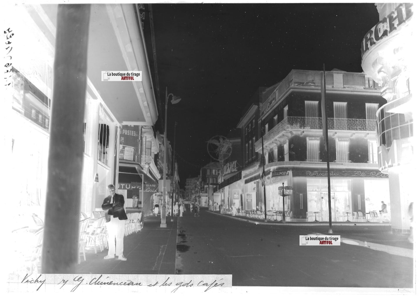 Vichy, Auvergne,  voitures, photos plaque de verre, lot de 5 négatifs 13x18 cm