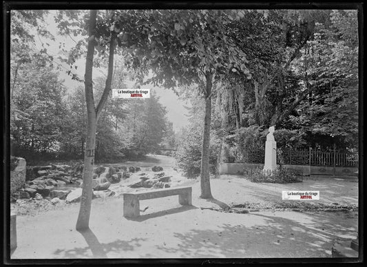 Plaque verre photo ancienne négatif noir et blanc 13x18 cm Luchon France