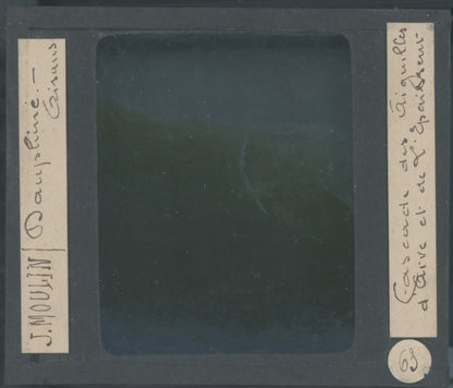 Cascade des Aiguilles d’Arves, photo J. Moulin, plaque verre, couleur, 8,5x10 cm