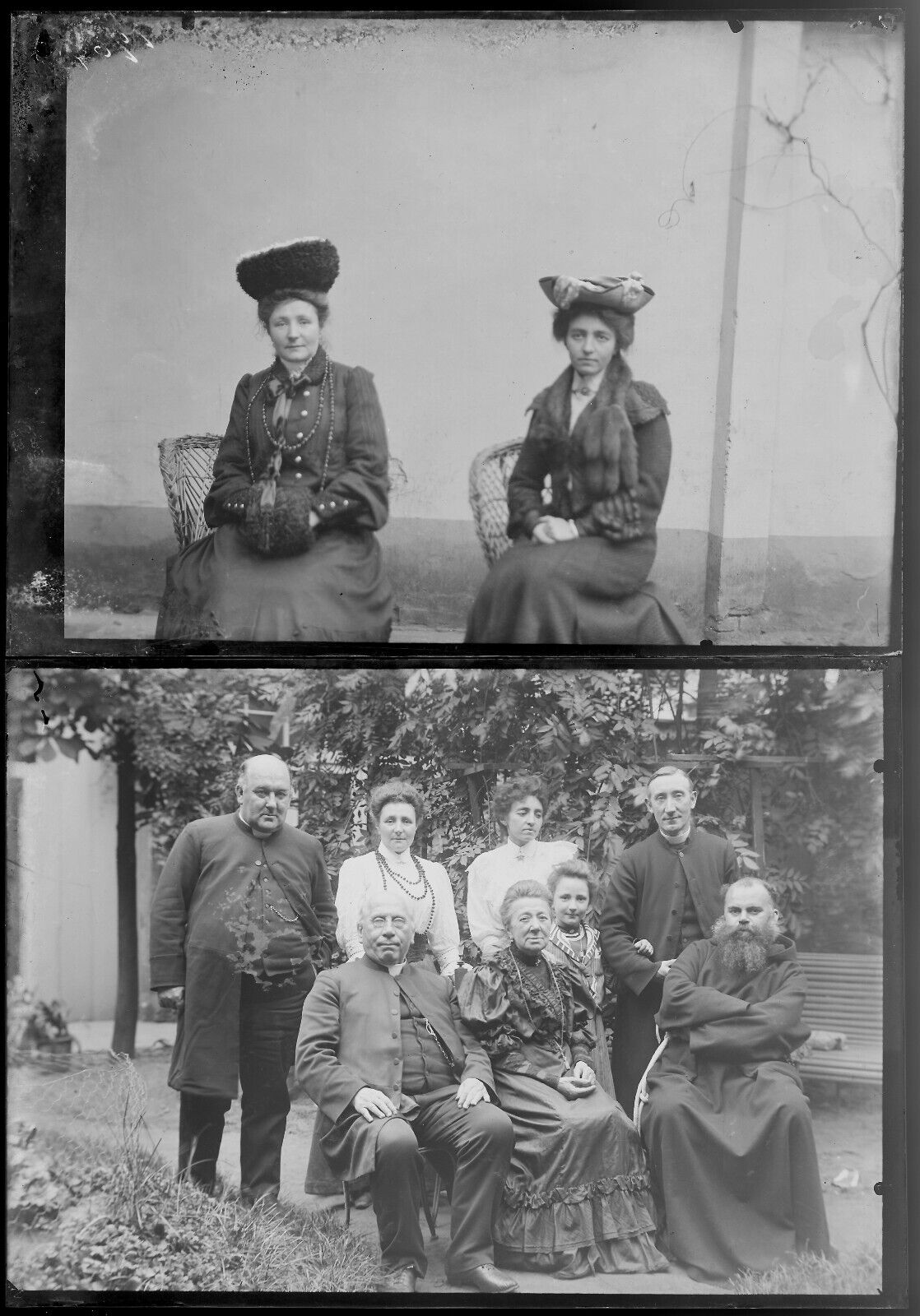 Personnages, photos anciennes plaque de verre, lot de 10 négatifs 13x18 cm