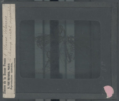 Carte missionnaire, photo plaque verre, noir & blanc, positif 8,5x10 cm