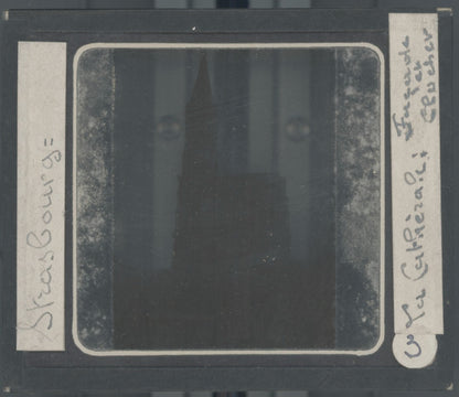 Cathédrale de Strasbourg, photo plaque verre, noir & blanc, positif 8,5x10 cm