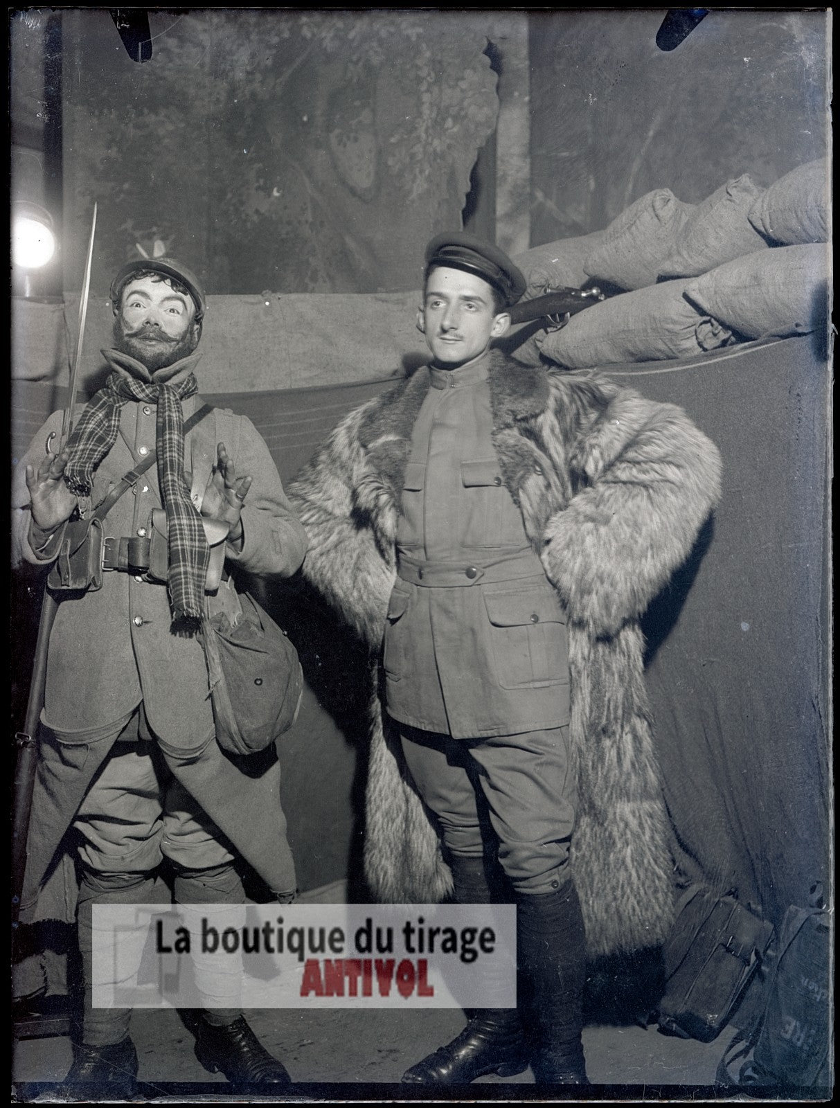 Soldats, Première Guerre mondiale, plaque verre, photo ancienne, négatif 9x12 cm
