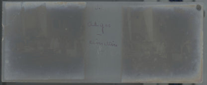 Cimetière, Alger, Algérie, Plaque verre stéréo, positif noir & blanc 4,5x10,7 cm