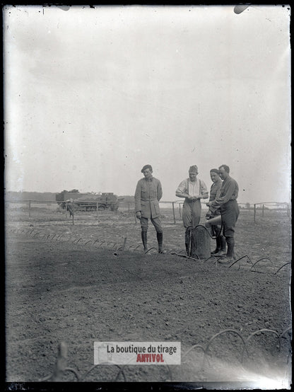 Militaires, soldats, guerre, plaque verre, photo ancienne, négatif 9x12 cm