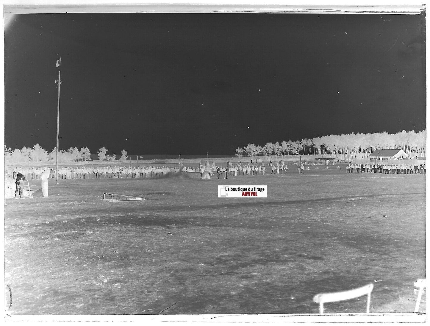 Camp militaire Meucon, Plaque verre photo ancienne, négatif noir & blanc 9x12 cm