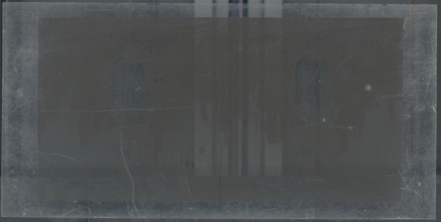 Hippodrome de Longchamp, Paris, plaque verre stéréoscopique, positif 8,5x17 cm