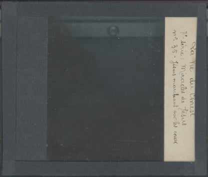 Jésus marchant sur les eaux, photo plaque verre, noir & blanc, positif 8,5x10 cm