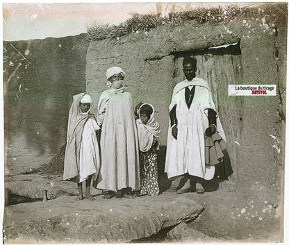 Afrique, peuple, photo ancienne plaque verre, noir & blanc, 8,5x10 cm