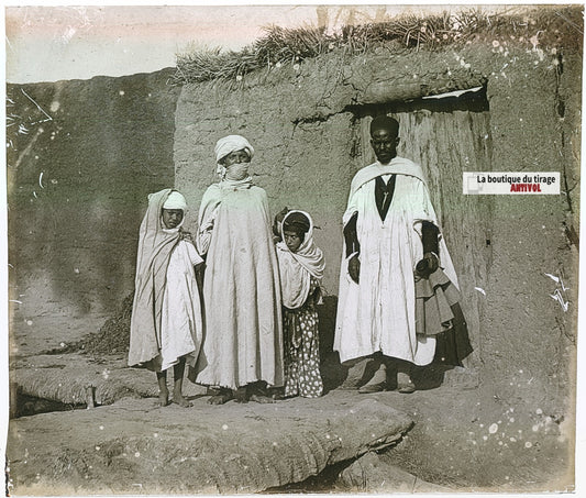 Afrique, peuple, photo ancienne plaque verre, noir & blanc, 8,5x10 cm
