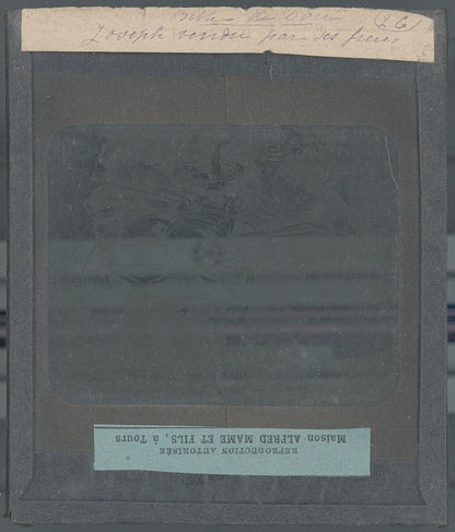 Joseph et ses frères, Bible de Doré, dessin, plaque verre, positif 8,5x10 cm