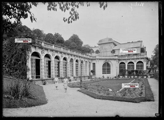 Photo ancienne verre négatif noir & blanc 13x18 cm Vichy Orangerie des Célestins