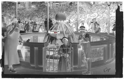 Plaque verre photo négatif noir & blanc 9x14 cm, Royat, Source Eugénie, papier