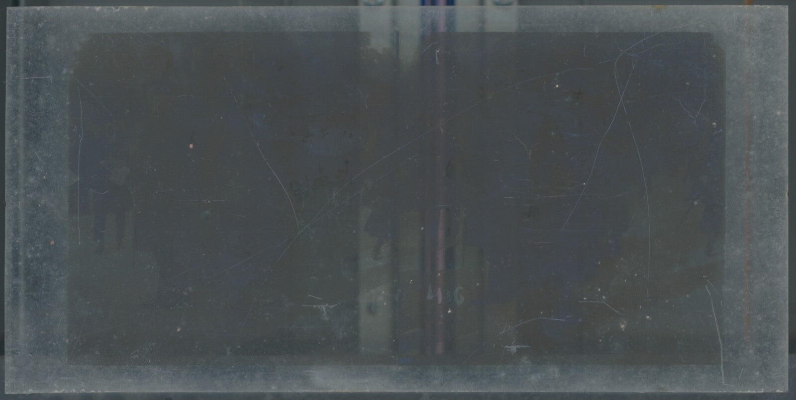 Scène de vie, Longchamp, Paris, plaque verre stéréoscopique, positif 8,5x17 cm