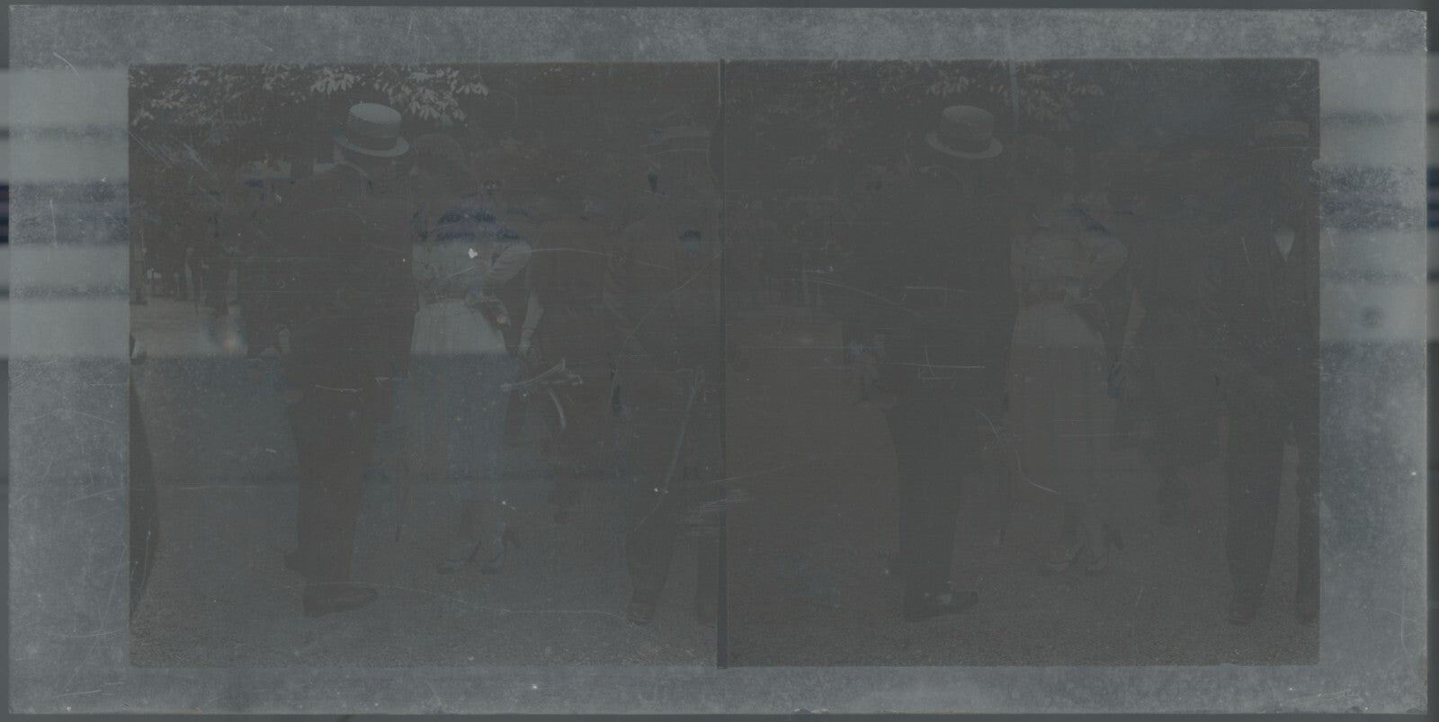 Hippodrome de Longchamp, Paris, stéréoscopie plaque verre, positif 8,5x17 cm