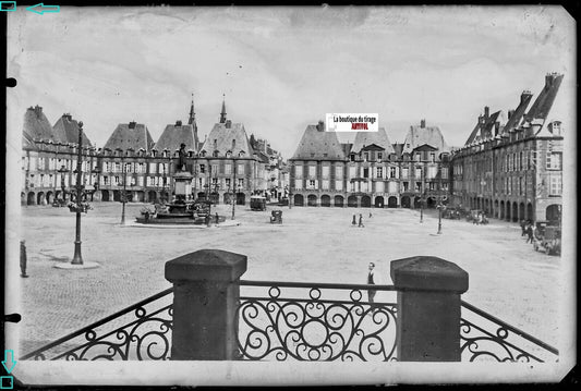 Plaque verre photo négatif noir & blanc 10x15 cm, Charleville-Mézières, Ducale