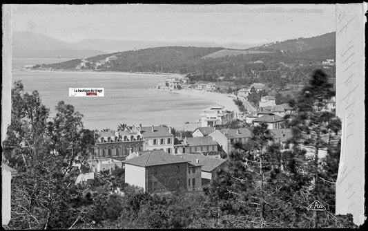 Sainte-Maxime, Pointe, Plaque verre photo, négatif noir & blanc 9x14 cm, France