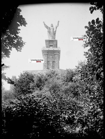 Plaque verre photo ancienne négatif noir et blanc 13x18 cm Trois Epis Galtz