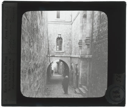 Maison de Sainte-Véronique, Jérusalem, photo plaque de verre, positif 8,5x10 cm