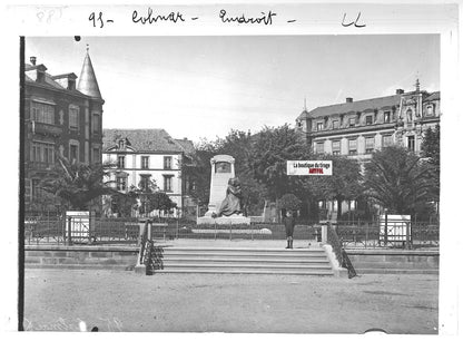 Alsace, Colmar, photos anciennes plaque de verre, lot de 5 positifs 13x18 cm