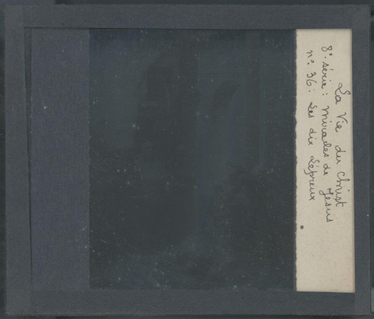 La guérison des lépreux, photo plaque verre, noir & blanc, positif 8,5x10 cm