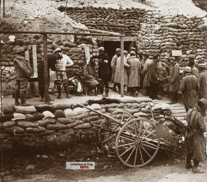 Ablain, Poste de secours, guerre WW1, plaque verre stéréo, photo 4,5x10,7 cm
