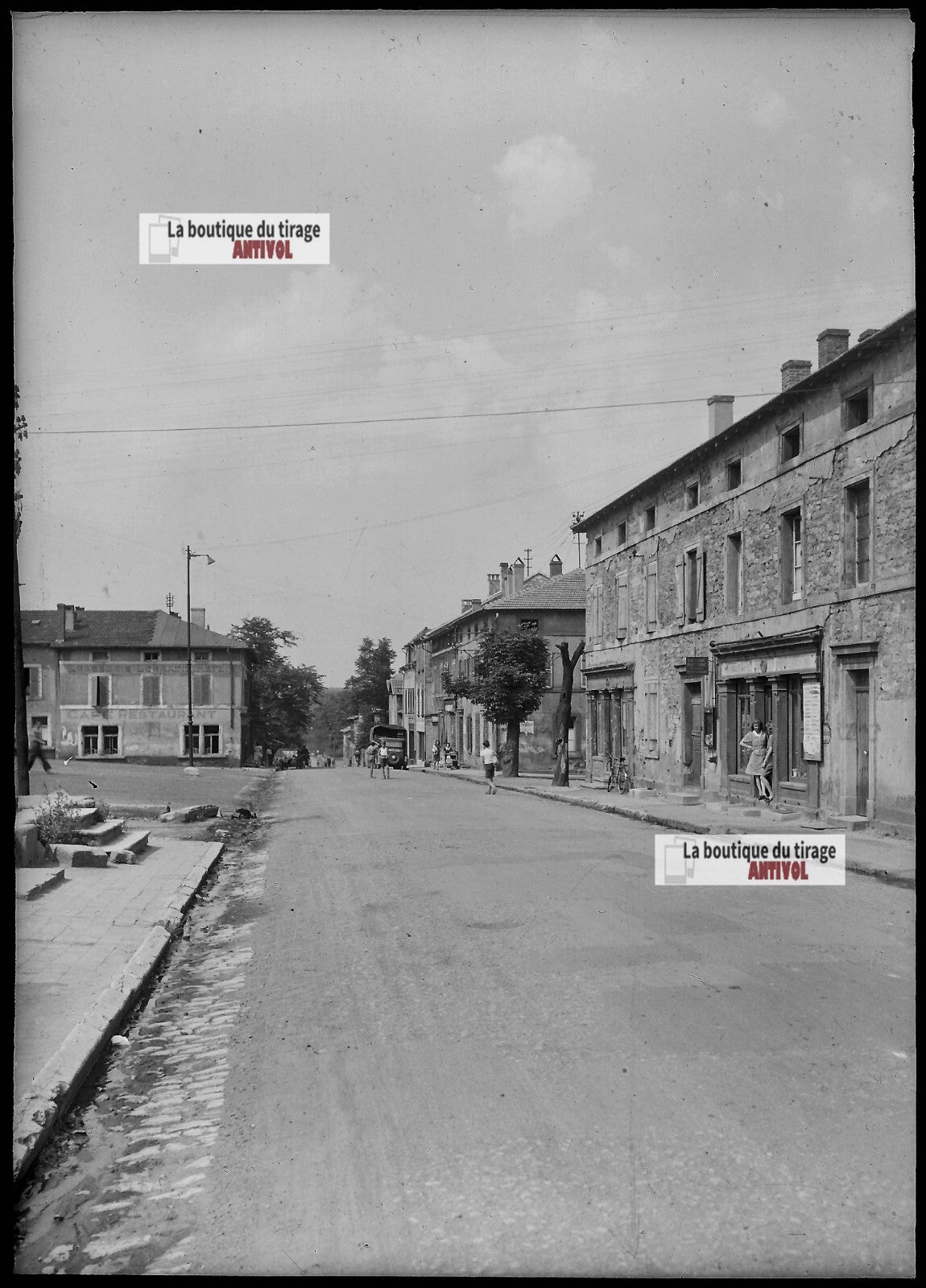 Plaque verre photo ancienne négatif noir et blanc 13x18 cm Stiring-Wendel France