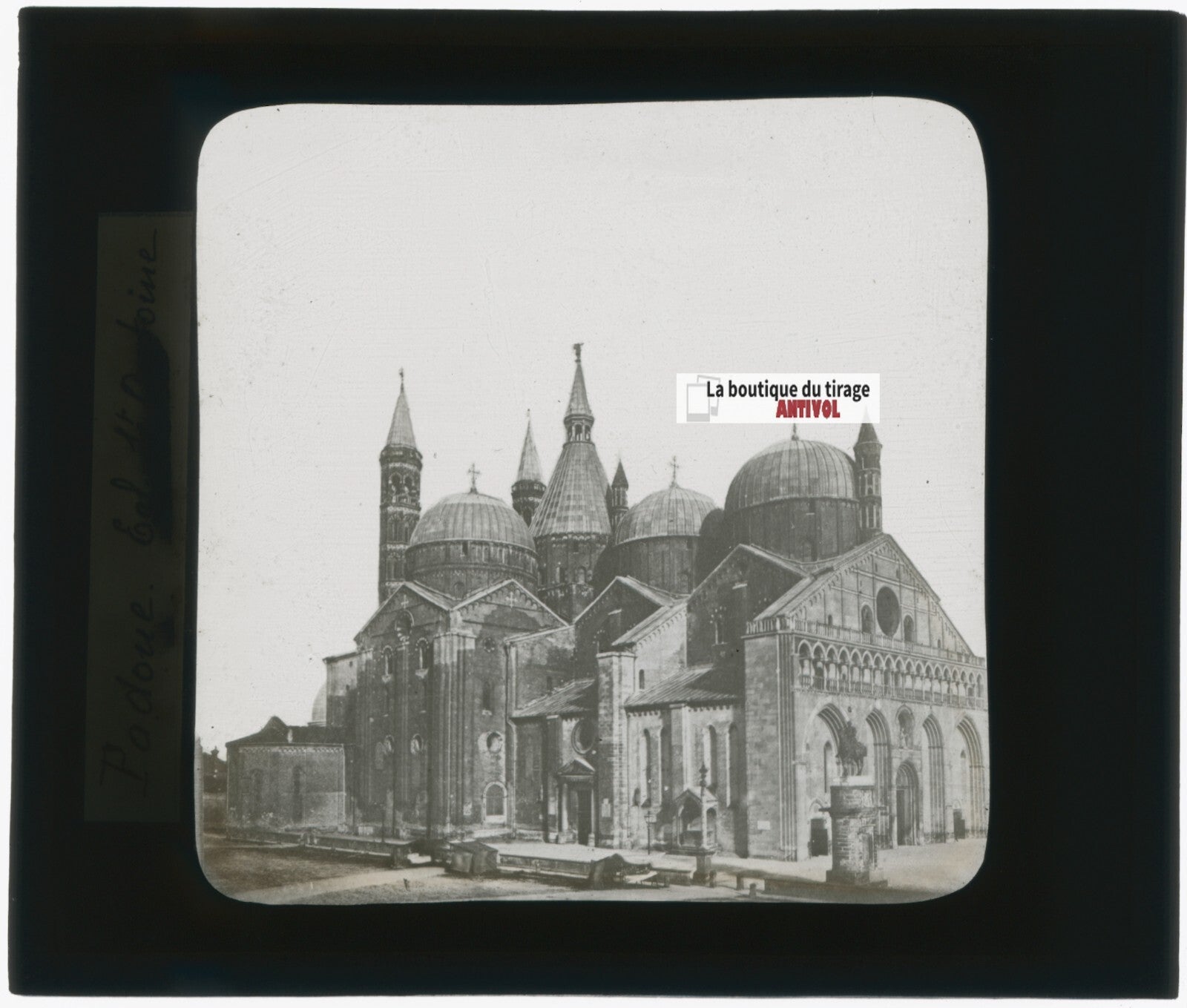 Saint-Antoine de Padoue, photo plaque verre, noir & blanc, positif 8,5x10 cm