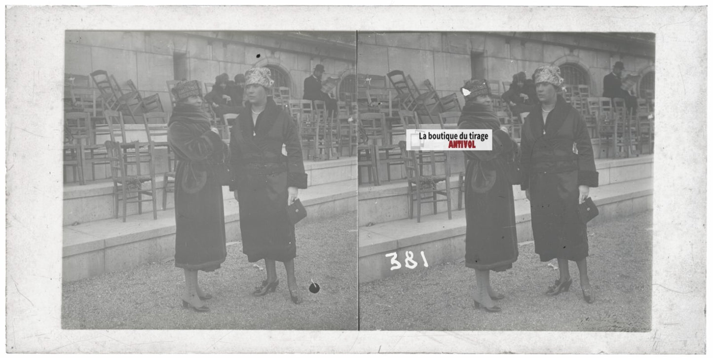 Hippodrome de Longchamp, Paris, plaque verre stéréoscopique, positif 8,5x17 cm