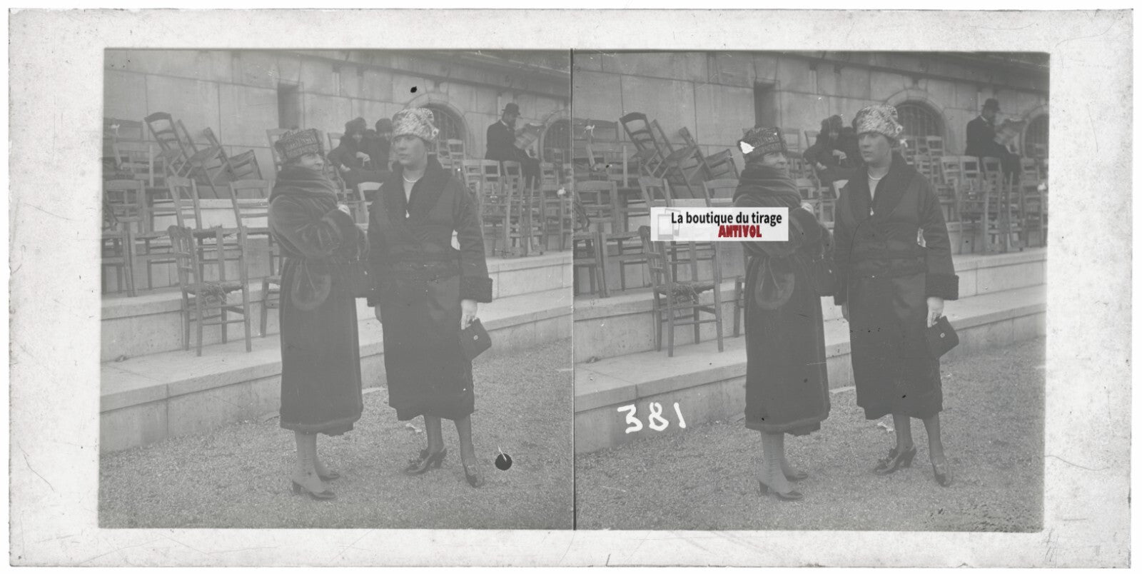 Hippodrome de Longchamp, Paris, plaque verre stéréoscopique, positif 8,5x17 cm