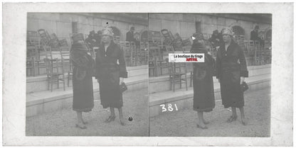 Hippodrome de Longchamp, Paris, plaque verre stéréoscopique, positif 8,5x17 cm